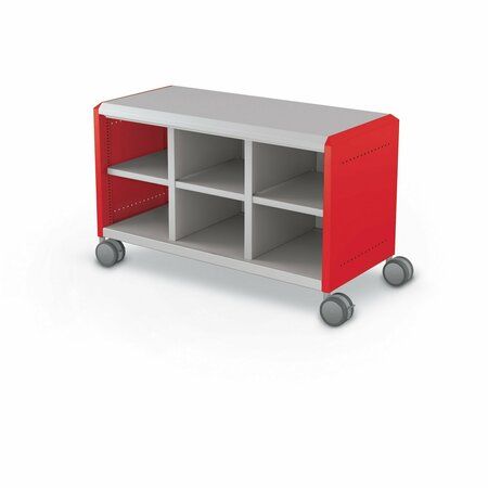 MOORECO Compass Cabinet Maxi H1 With Cubbies Red 25.9in H x 42in W x 19.2in D A3A1C1E1X0